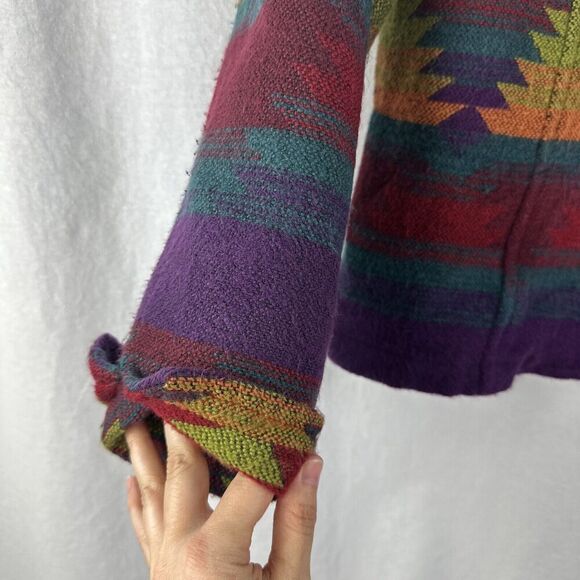 Coldwater Creek Colorful Southwestern Boho Metal Classp Artsy Blazer Womens S - Picture 7 of 16